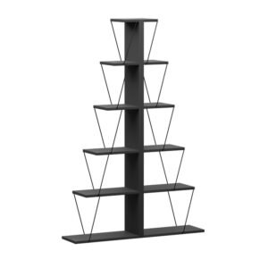 Βιβλιοθήκη mini Tars House Genius ανθρακί-μαύρο 100x22x150εκ
