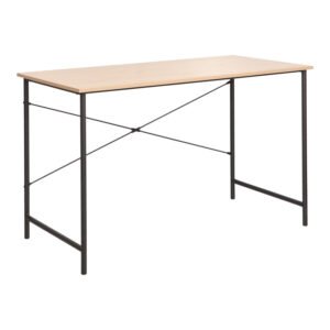 Γραφείο εργασίας Senzia House Genius σε φυσική απόχρωση με μαύρο μέταλλο 120x60x75εκ