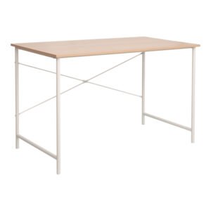 Γραφείο εργασίας Senzia House Genius σε φυσική απόχρωση με λευκό μέταλλο 120x60x75εκ