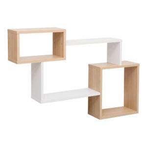 Ράφι τοίχου Beldra House Genius σε φυσική απόχρωση με λευκό 84x15x57.8εκ