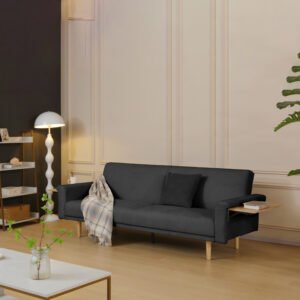 Καναπες-κρεβάτι Flexo House Genius υφασμα ανθρακί 220x84.5x82εκ