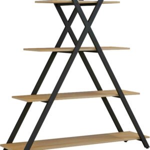 Βιβλιοθήκη Tree House Genius μαύρο-φυσικό 120x33x135εκ