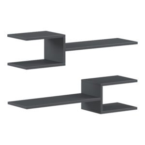 Ραφιέρα τοίχου Galler House Genius ανθρακί 79x19.5x18εκ