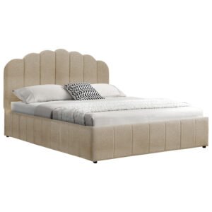 Κρεβάτι Tatiana House Genius ύφασμα μπεζ με αποθηκευτικό χώρο 160x200εκ