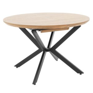 Tραπέζι Lydia House Genius MDF επεκτεινόμενο καρυδί-μαύρο 120-160x120x79εκ