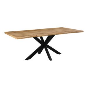 Tραπέζι Gilman House Genius mdf σε sonoma απόχρωση και μαύρο μεταλλικό πόδι 200x100x75εκ