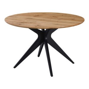 Τραπέζι Toda House Genius mdf σε sonoma απόχρωση με μαύρα μεταλλικά πόδια Φ120x75εκ