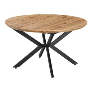 Τραπέζι επεκτεινόμενο Edina House Genius mdf σε sonoma απόχρωση με μαύρα μεταλλικά πόδια 130-170x130x75εκ