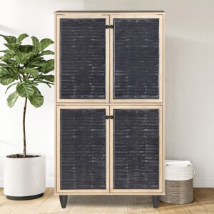 Παπουτσοθήκη-ντουλάπι Ronan House Genius χρώμα φυσικό 70.5x35x122εκ