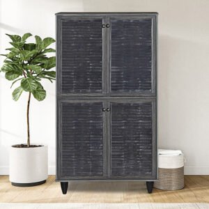 Παπουτσοθήκη-ντουλάπι Ronan House Genius χρώμα wenge 70.5x35x122εκ