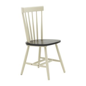 Καρέκλα Larus House Genius φυσικό ξύλo rubberwood ανθρακί-λευκό 50x49x90εκ.