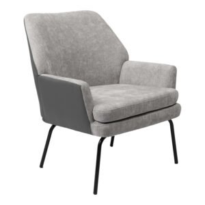 Πολυθρόνα Kieran House Genius ύφασμα γκρι- πόδι μαύρο 77x69x82.5εκ