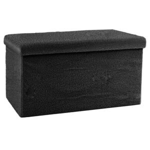Σκαμπό-μπαούλο Forward House Genius ύφασμα μπουκλέ ανθρακί 76x38x38εκ