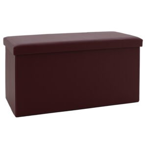 Σκαμπό-μπαούλο Cooperation House Genius pu σκούρο καφέ 76x38x38εκ
