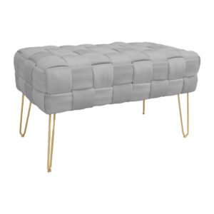 Σκαμπό Wenzo House Genius γκρι βελούδο 82x43x46εκ