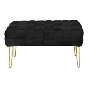 Σκαμπό Wenzo House Genius βελούδο σε μαύρη απόχρωση 82x43x46εκ
