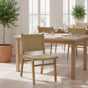 Καρέκλα Julien House Genius rubberwood φυσικό-έδρα φυσικό σχοινί 61x54x85εκ