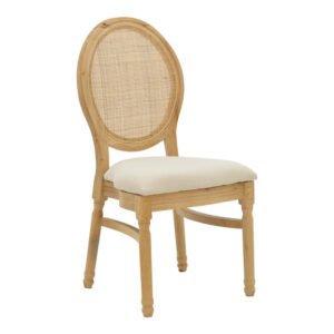 Καρέκλα Canco House Genius φυσικό rubberwood-φυσικό rattan 50x53x98εκ