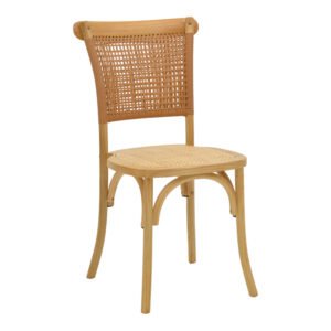 Καρέκλα Karley House Genius φυσικό ξύλο οξιάς-έδρα φυσικό rattan 48x52x89εκ
