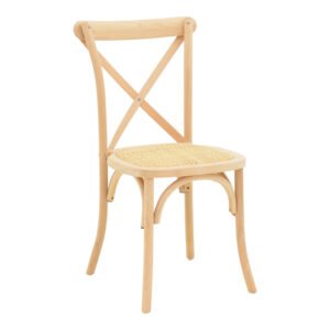 Καρέκλα Dylon House Genius στοιβαζόμενη ξύλο οξιάς-rattan άβαφη 48x52x89εκ