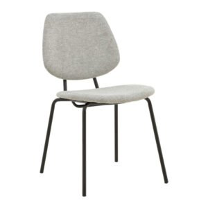 Καρέκλα Pietro House Genius γκρι ύφασμα-πόδι μαύρο μέταλλο 50x53x83εκ