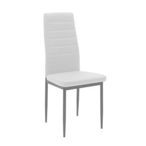 Καρέκλα Parker House Genius μέταλλο-PU λευκό-ανθρακί πόδι 42x48x98εκ