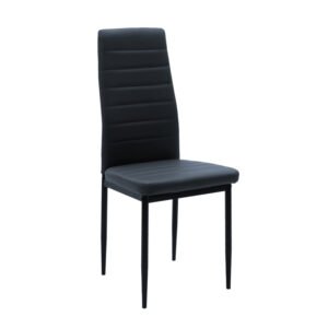 Καρέκλα Parker House Genius PU ανθρακί-μαύρο πόδι 42x48x98εκ