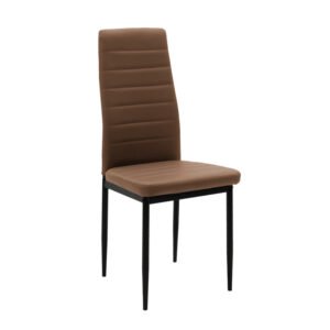 Καρέκλα Parker House Genius PU καφέ-μαύρο πόδι 42x48x98εκ
