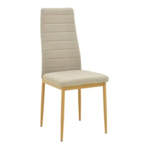 Καρέκλα Parker House Genius μπεζ ύφασμα με μεταλλικά πόδια σε φυσική απόχρωση 39.5x48x95εκ