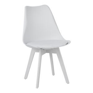 Καρέκλα Gaston I House Genius PP-PU σε λευκή απόχρωση 48.5x53.5x81.5εκ