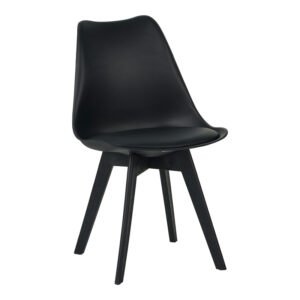 Καρέκλα Gaston I House Genius PP-PU σε μαύρη απόχρωση 48.5x53.5x81.5εκ