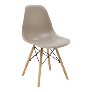 Καρέκλα Julita House Genius PP cappuccino με φυσικό πόδι 46x52x80εκ
