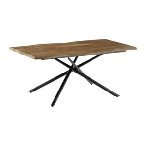 Τραπέζι Jonal House Genius επιφάνεια MDF καρυδί-πόδι μαύρο μέταλλο 180x90x76εκ