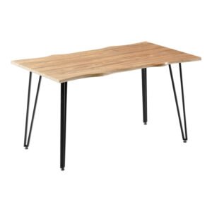 Τραπέζι Izzac House Genius επιφάνεια MDF sonoma-πόδι μαύρο μέταλλο 140x80x76εκ