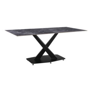 Τραπέζι Tafel House Genius Sintered stone με μεταλλικά πόδια σε μαύρη απόχρωση 180x90x76εκ