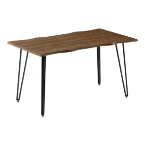 Τραπέζι Izzac House Genius επιφάνεια MDF καρυδί-πόδι μαύρο μέταλλο 140x80x76εκ