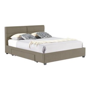 Κρεβάτι διπλό Anay House Genius με συρτάρι ύφασμα μπεζ 160x200εκ