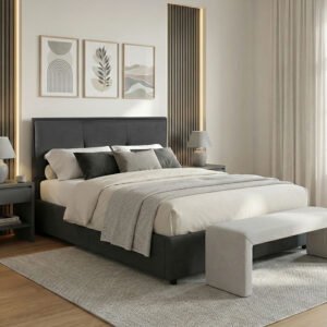 Κρεβάτι διπλό Sonnie House Genius με αποθηκευτικό χώρο ύφασμα ανθρακί 150x200εκ