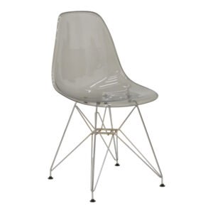 Καρέκλα Adelle House Genius PP διάφανο γκρι-inox πόδι 46x55x81εκ