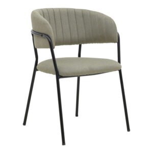 Καρέκλα Morel House Genius γκρι ύφασμα-πόδι μαύρο μέταλλο 55x55x76εκ