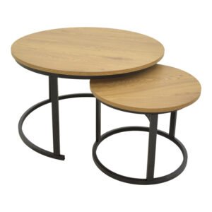 Τραπέζι σαλονιού Revelon House Genius σετ 2τεμ mdf σε oak απόχρωση