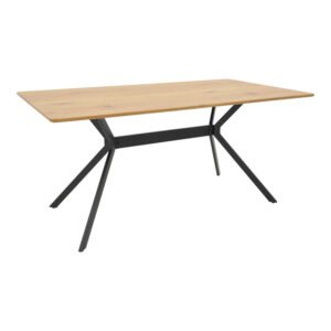 Τραπέζι Nerelis House Genius φυσικό mdf και πόδι μαύρο μέταλλο 160x90x75εκ