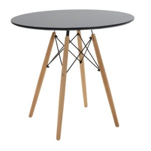 Τραπέζι Julita House Genius MDF μαυρο-πόδια σε φυσική απόχρωση Φ80x73εκ
