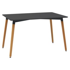Τραπέζι Natali House Genius μαύρο MDF με πόδια σε φυσική απόχρωση 120x80x76εκ