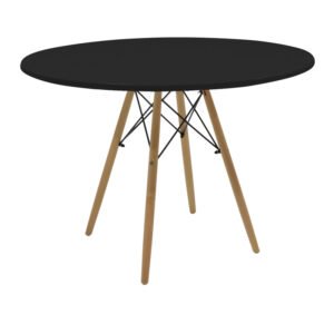 Τραπέζι Julita House Genius MDF μαύρο και ξύλο οξιάς σε φυσική απόχρωση Φ120x73εκ