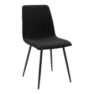Καρέκλα Noor House Genius μαύρο ύφασμα και μεταλλικό πόδι 44x53x86εκ