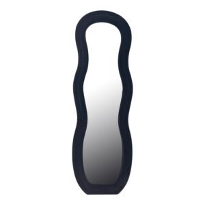 Καθρέπτης Glinde Inart βελούδο σε μαύρη απόχρωση 50x3.3x150εκ