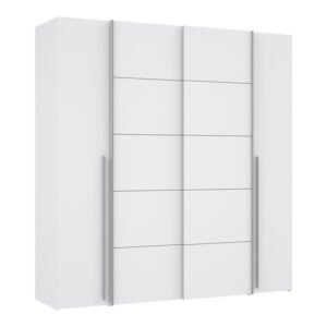 Ντουλάπα ρούχων Lamore House Genius τετράφυλλη λευκό μελαμίνης 200x61.5x210.5εκ