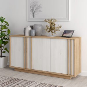 Μπουφές Chesto House Genius μελαμίνη σε λευκή και oak απόχρωση 169.2x42x87εκ