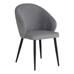 Πολυθρόνα Patya House Genius ανοιχτό γκρι ύφασμα- πόδι μαύρο μέταλλο 56x61x82εκ